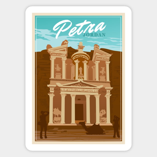 Travel Poster Petra Jordan Sticker by qpiii